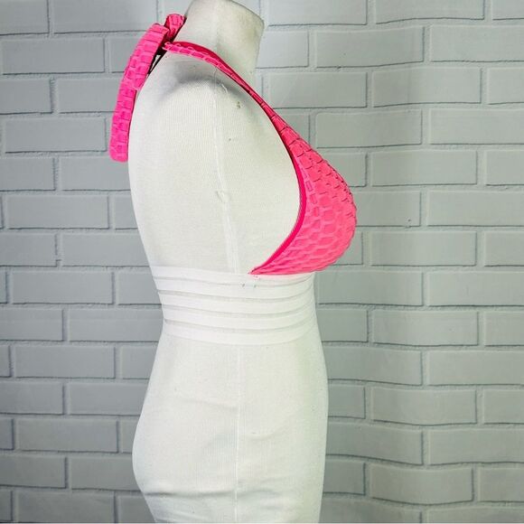 10/$25🦋 Resist Today Pink & White Banded High Impact Supportive Sports Bra - M - Picture 6 of 11